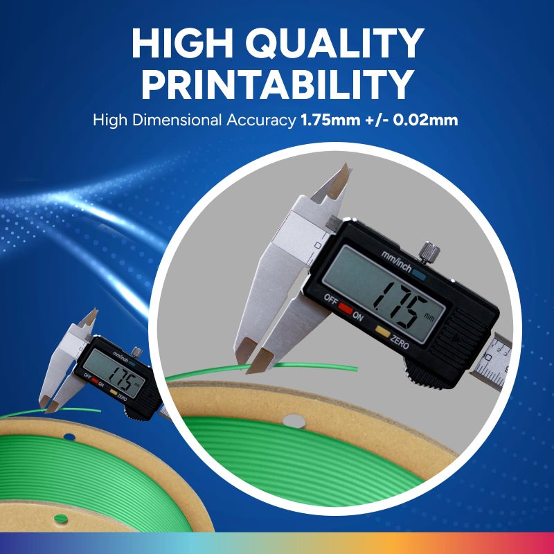 OVERTURE PLA Plus (PLA+) Filament 1.75mm PLA Professional Toughness Enhanced PLA Roll, 1kg Spool (2.2lbs), Dimensional Accuracy +/- 0.05mm (Green) - Image 4